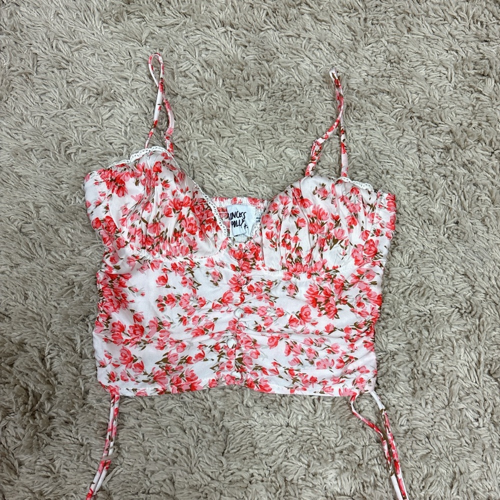 Princess Polly Floral Pink Top